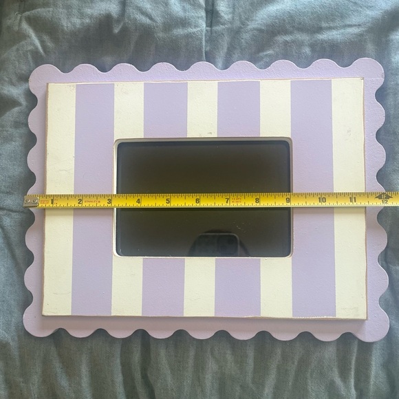 New Arrivals Inc Picture Frames Purple White Baby Room Scallop Polka Dots Stripe - Picture 4 of 8